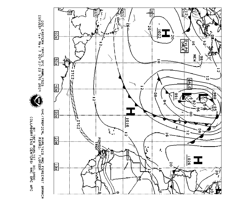 Tropical Atlantic surface analysis 