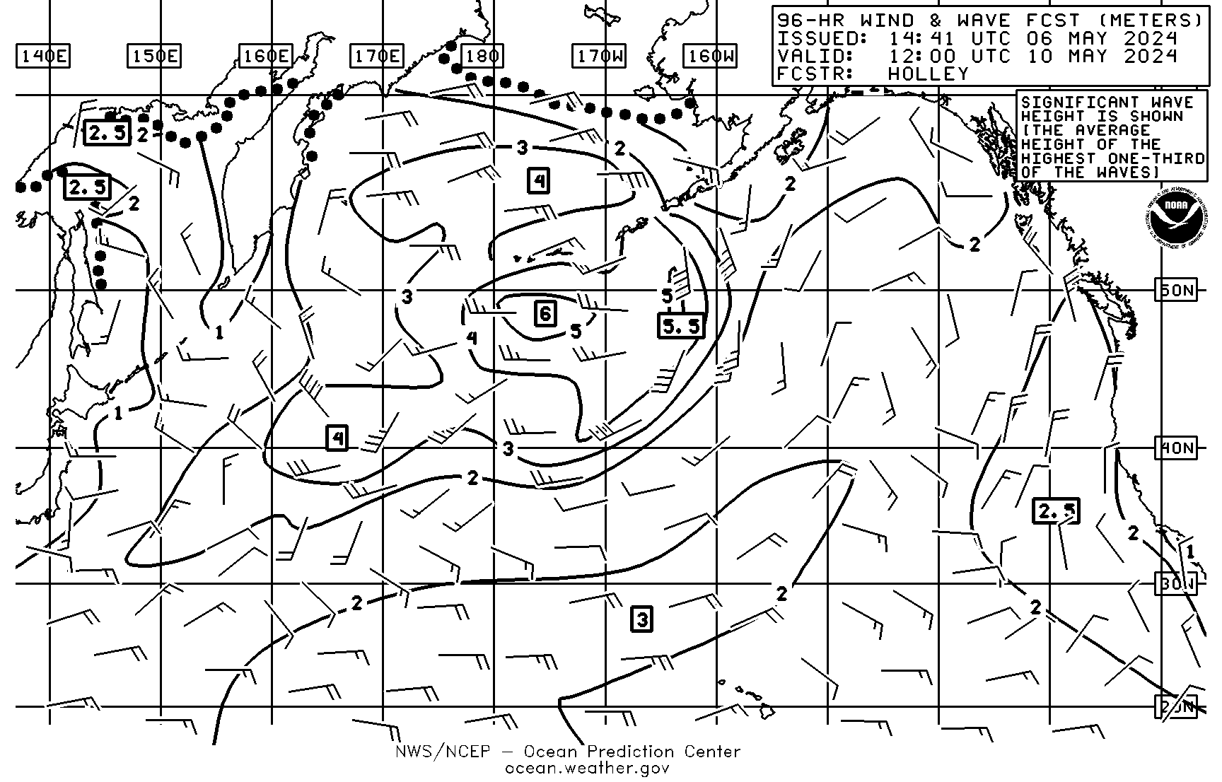 96 hour Pacific wind/wave