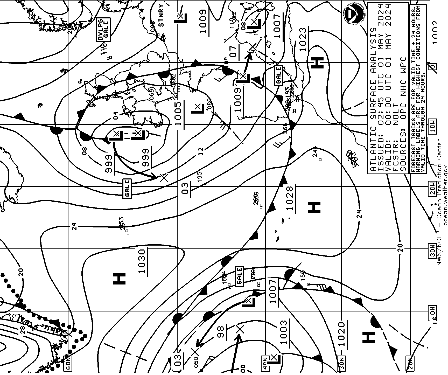 East Atlantic surface analysis 