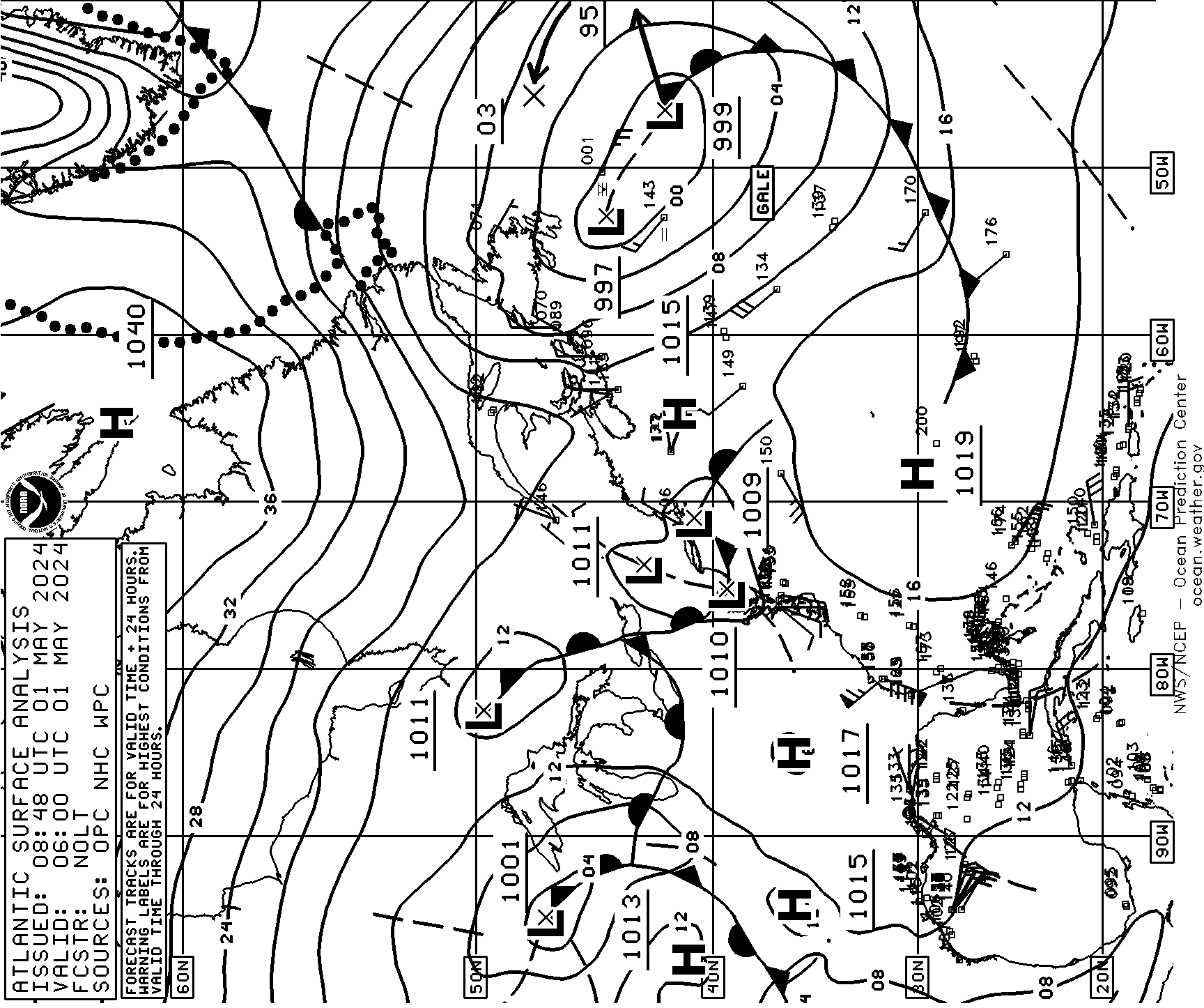 West Atlantic surface analysis 