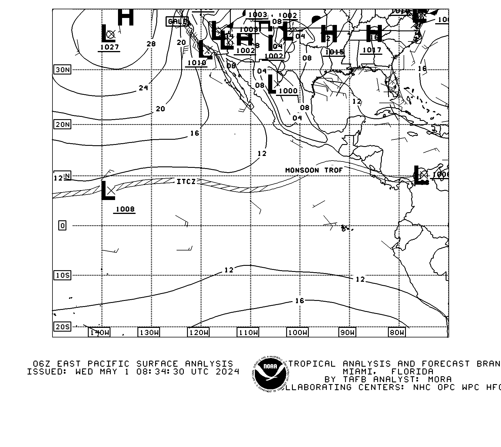SE Pacific surface analysis 
