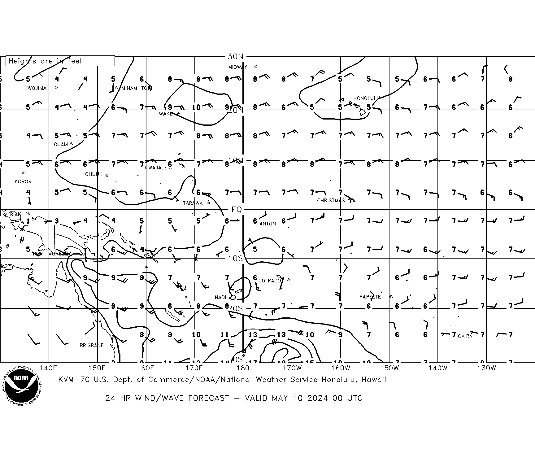 24 HR Pacific Sea State Forecast